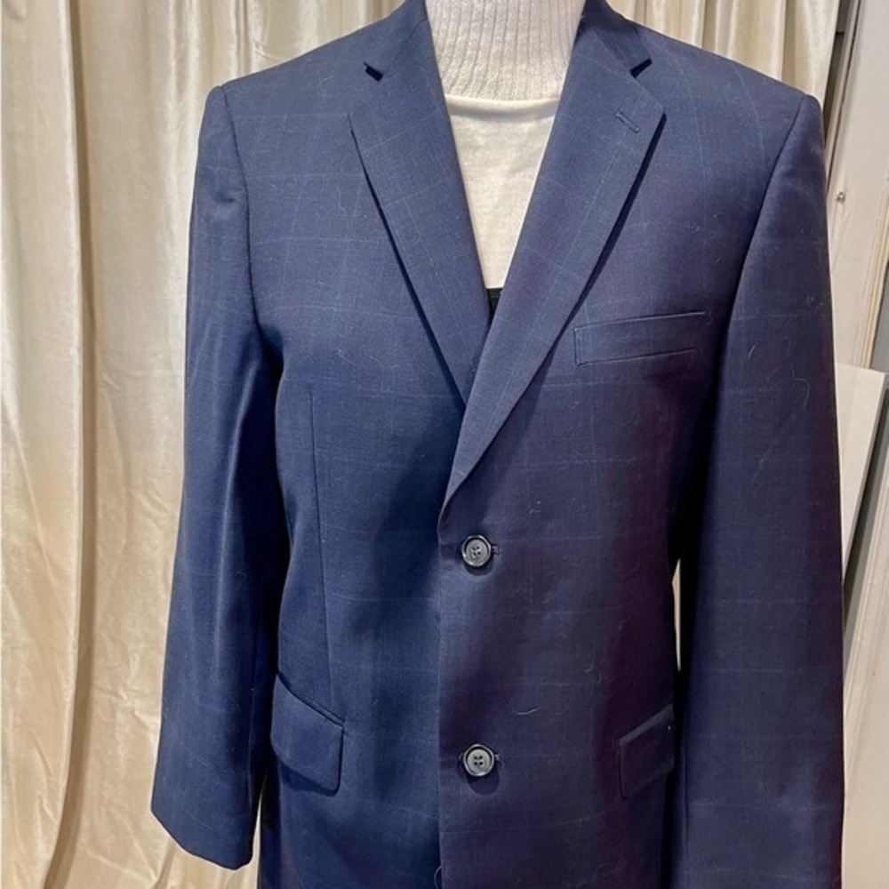 StunningJoseph Abboud Blue window box pattern, blazer jacket, perfect condition